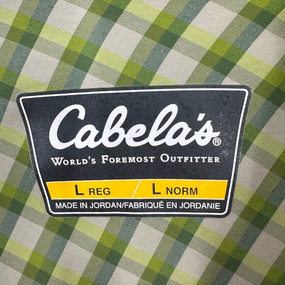 Cabela's Guidewear Mens Short Sleeve Green Plaid Shirt Nylon Size L - Picture 6 of 9